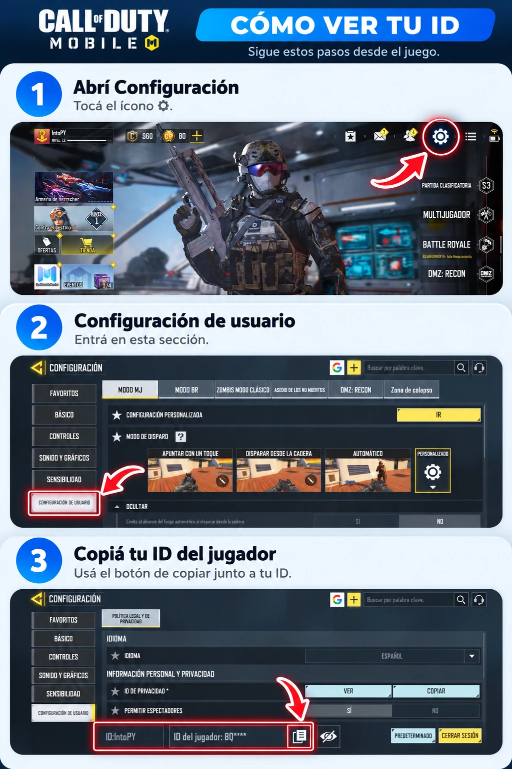 Cómo ver tu ID en Call of Duty Mobile