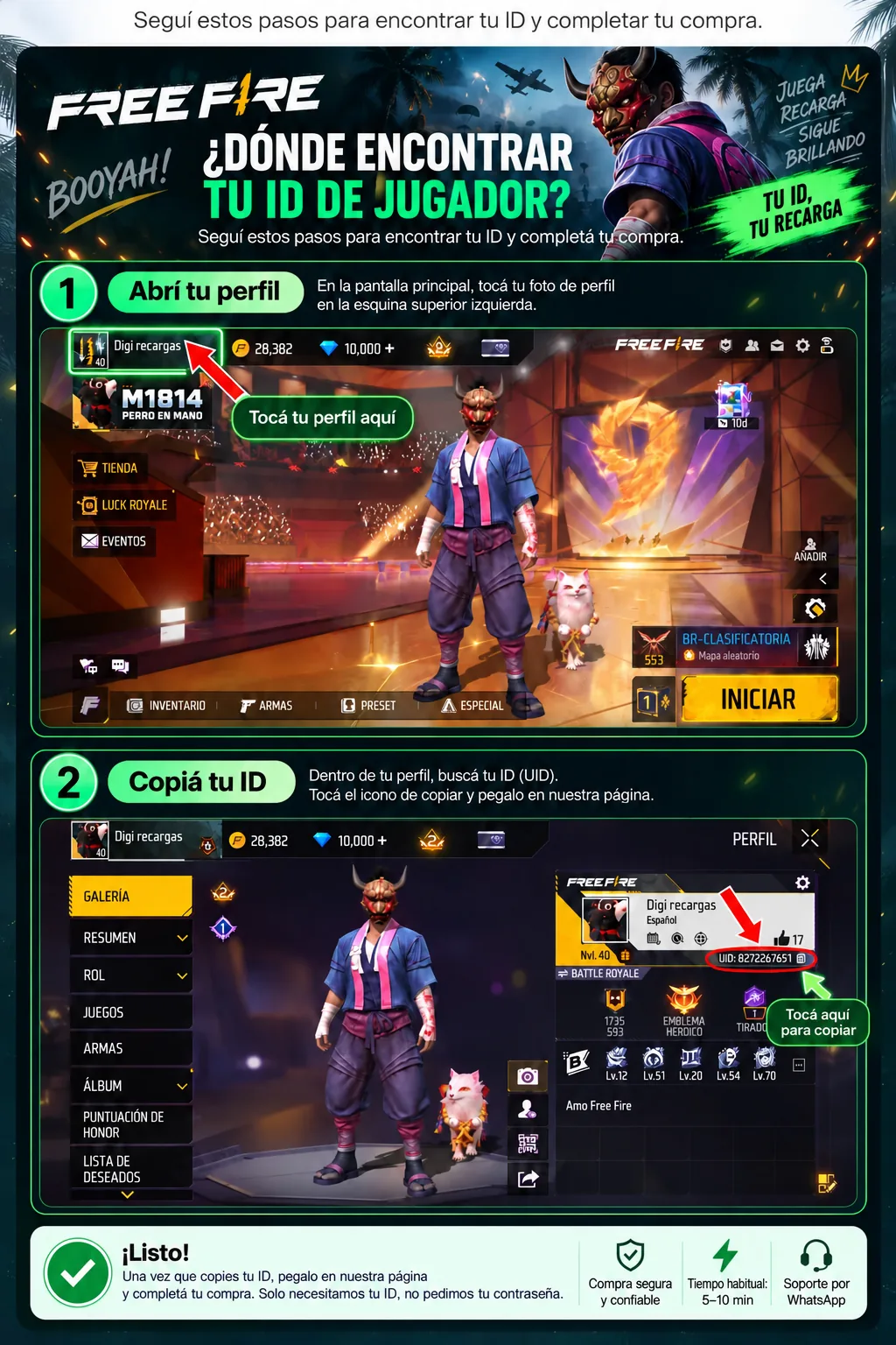 Cómo ver tu ID de Free Fire